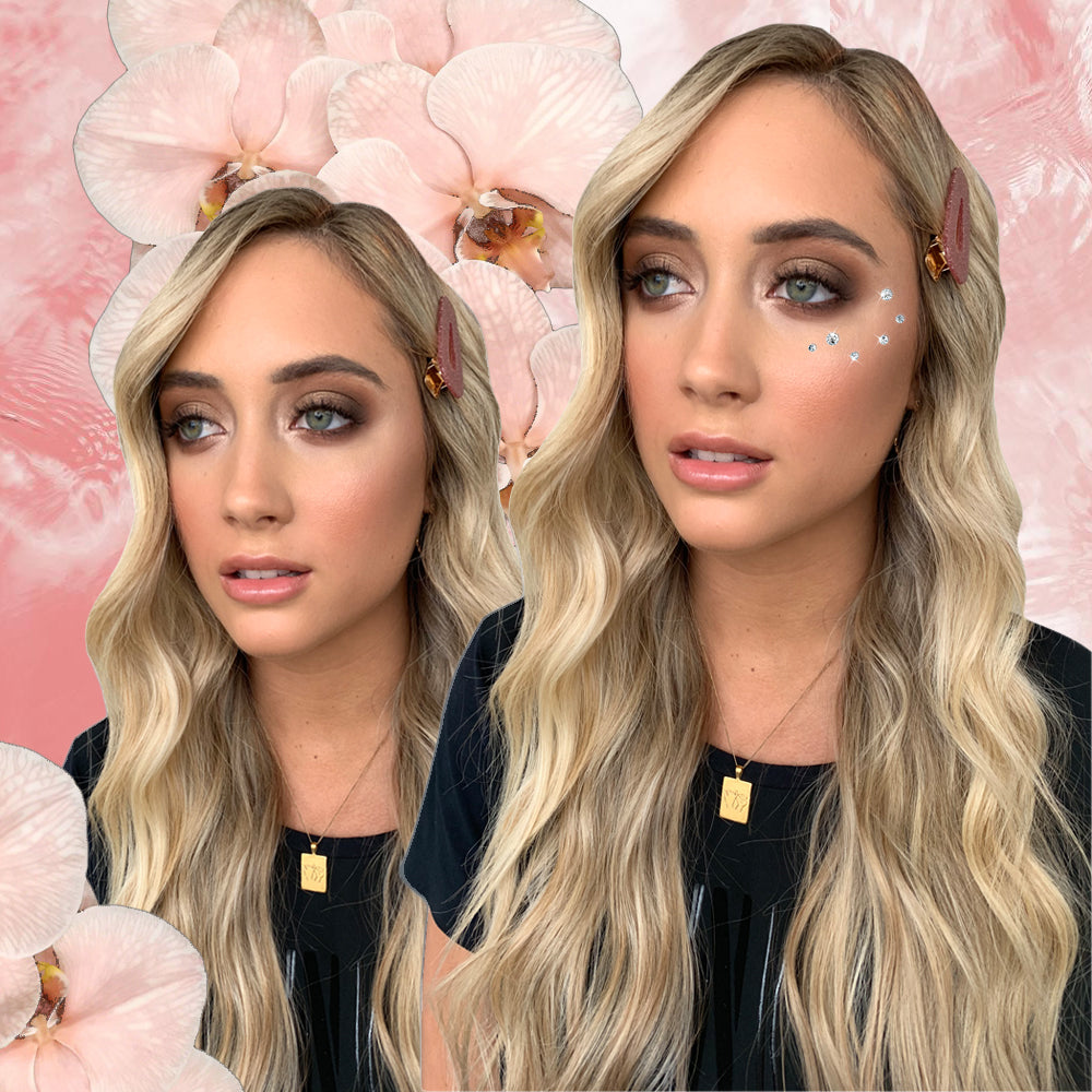 Viva la Blonde model with long blonde wavy hair training hair to be less greasy