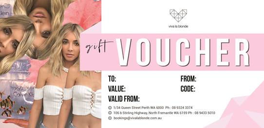 Viva La Blonde gift voucher available online & in-store